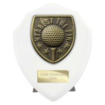Cobra Shield Golf Trophy | Nearest the Pin | White| 125mm