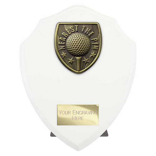 Cobra Shield Golf Trophy | Nearest the Pin | White| 175mm