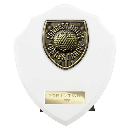Cobra Shield Golf Trophy | Longest Drive | White| 150mm