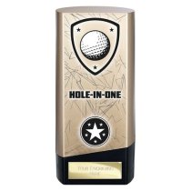 Prime Heavyweight Golf Trophy | Hole in One | Gold | 160mm