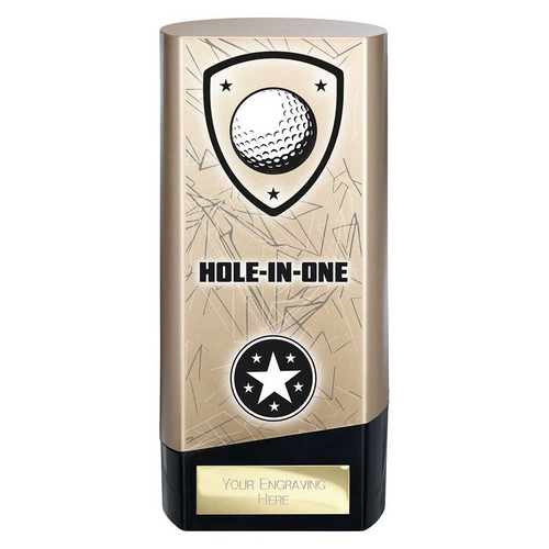 Prime Heavyweight Golf Trophy | Hole in One | Gold | 160mm
