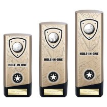 Prime Heavyweight Golf Trophy | Hole in One | Gold | 220mm