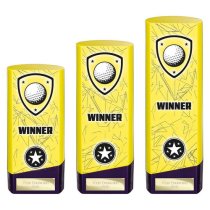 Prime Heavyweight Golf Trophy | Yellow | 220mm