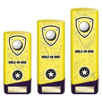 Prime Heavyweight Golf Trophy | Hole in One | Yellow | 220mm