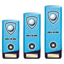 Prime Heavyweight Golf Trophy | Hole in One | Blue | 220mm