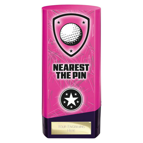Prime Heavyweight Golf Trophy | Nearest the Pin | Pink | 160mm