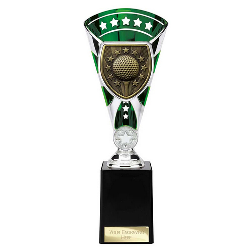 Cobra Star Golf Trophy | Green & Silver | 255mm