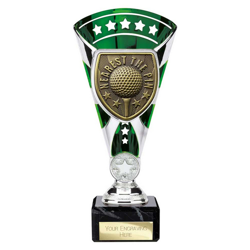 Cobra Star Golf Trophy | Nearest the Pin | Green & Silver | 210mm