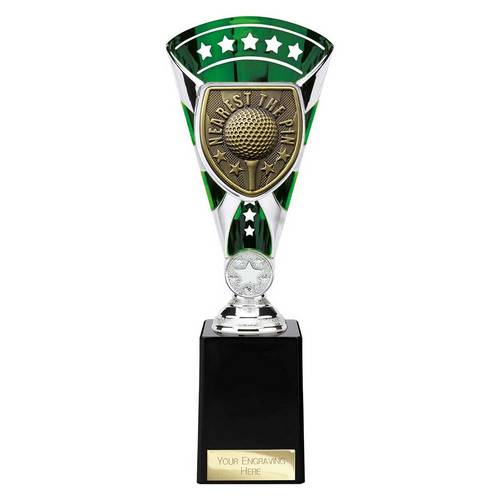Cobra Star Golf Trophy | Nearest the Pin | Green & Silver | 255mm