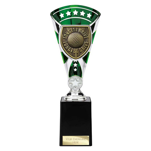 Cobra Star Golf Trophy | Longest Drive | Green & Silver | 255mm