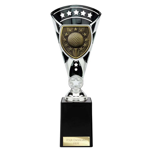 Cobra Star Golf Trophy | Silver & Black | 255mm