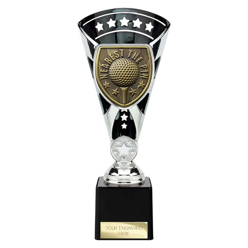Cobra Star Golf Trophy | Nearest the Pin | Silver & Black | 230mm