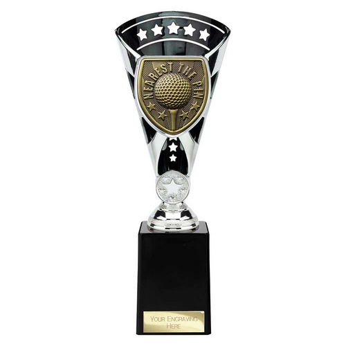 Cobra Star Golf Trophy | Nearest the Pin | Silver & Black | 255mm