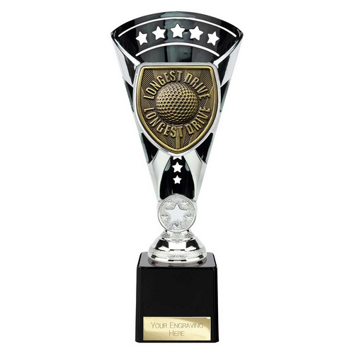 Cobra Star Golf Trophy | Longest Drive | Silver & Black | 230mm