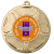 Personalised Medal | Gold | 50mm | Embossed Tudor Rose | Features Your Badge - M9458.01