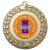 Personalised Medal | Gold | 50mm | Embossed Wreath | Features Your Badge - M9460.01