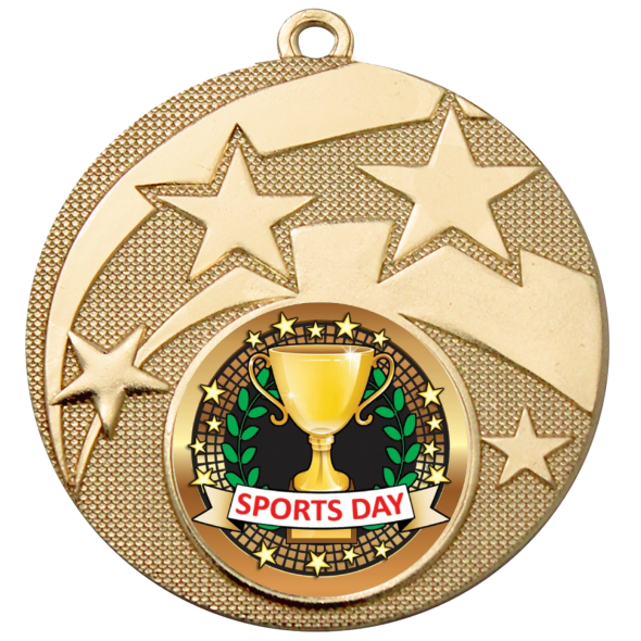 Super Stars Sports Day Medal | 50mm | Gold | Supplied unengraved