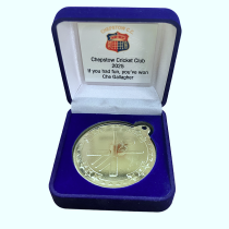 Cricket Medal | Gold | Deluxe Blue Box | 50mm Diameter