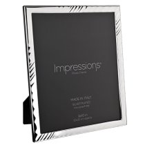 Photoframe | 999 Silver Textured Wave design | 8" x 10" |Wood Back | Made In Italy
