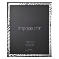 Photoframe | 999 Silver Textured Wave design | 8″ x 10″ |Wood Back | Made In Italy