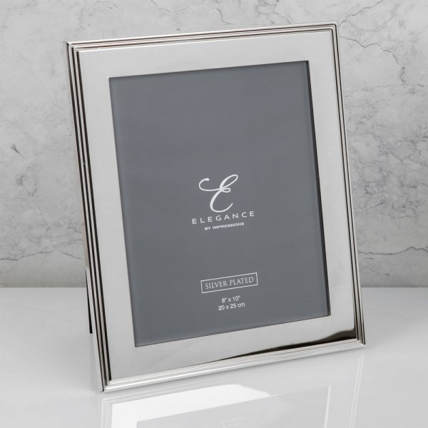 Photoframe |Elegance Silverplated | Premium Rib Edge Frame | 8" x 10" | Gift Boxed