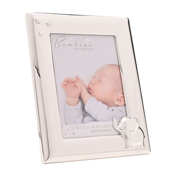 Bambino Silverplated Photo Frame with Elephant | 4" x 6"