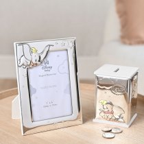 Disney Silver Dumbo Photo Frame | Fine Silver Plate | White Wooden Back | Made in Italy | 4" x 6"