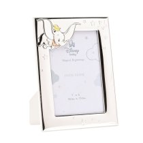 Disney Silver Dumbo Photo Frame | Fine Silver Plate | White Wooden Back | Made in Italy | 4" x 6"
