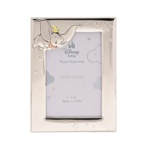 Disney Silver Dumbo Photo Frame | Fine Silver Plate | White Wooden Back | Made in Italy | 4″ x 6″