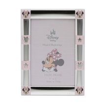 Disney's Minnie Mouse Photoframe | Fine Silver Plate | White Wooden Back | Made in Italy | 4" x 6"
