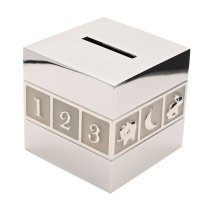 ABC/123 Cube Money Box | Silverplated