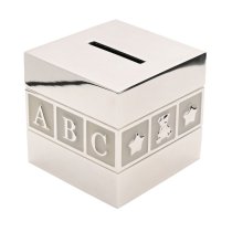 ABC/123 Cube Money Box | Silverplated