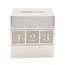 ABC/123 Cube Money Box | Silverplated