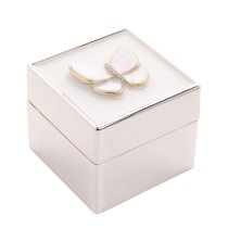 Butterfly Trinket Box | Sophia Classic Silver Plated | Enamel & Crystal Butterfly