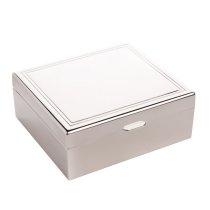 Classic Square Traditional Jewellery Box | Silverplated