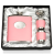 Hip Flask & Cup Set | Pink Leather Trim | Gift Boxed - HPA131-PKZ