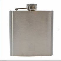 Hip Flask 6oz Steel | Black Lined Gift Box