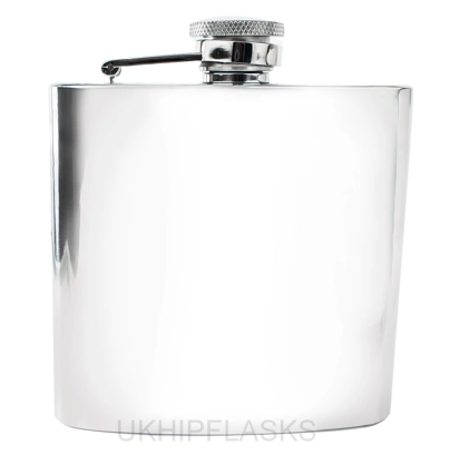 Hip Flask | Shiny Bright Polished Stainless Steel | 6oz