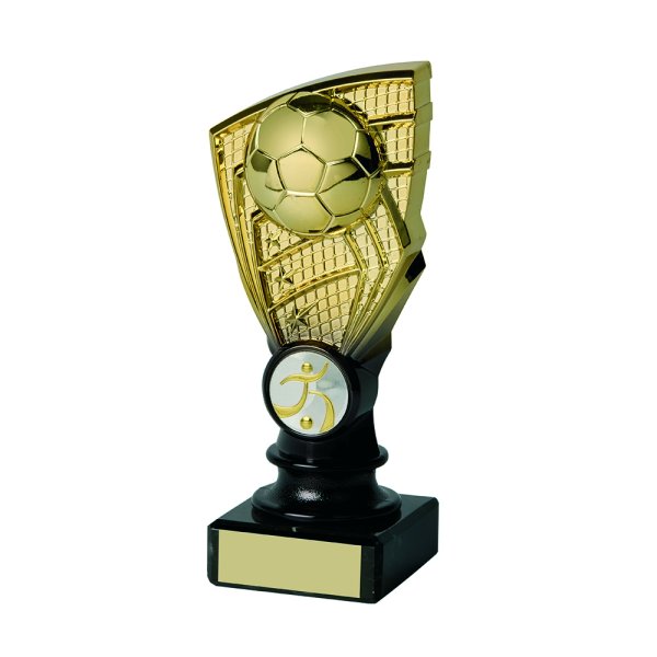 Shard Football Trophy | Marble Based | Gold & Black | 155mm