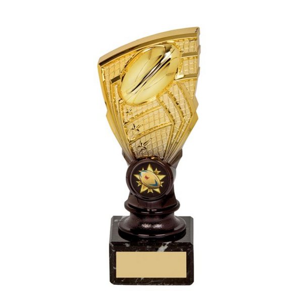 Shard Rugby Trophy | Gold & Black | Marble Based | 165mm
