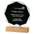 Octagon Crystal Trophy | Wooden Base | 170mm - T4573