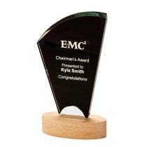 Sail Crystal Trophy | Wooden Base | 210mm