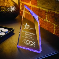 Peak Acrylic Stand Award | Purple Tint | 25mm Thick | 175mm