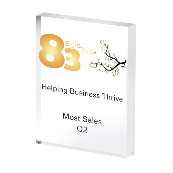 Tombstone Acrylic Trophy | 20mm Thick | 140mm