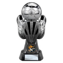 Tournament Football Trophy | Heavyweight | Black & Silver | 170mm