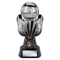 Tournament Football Trophy | Heavyweight | Black & Silver | 190mm
