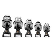 Tournament Football Trophy | Heavyweight | Black & Silver | 245mm