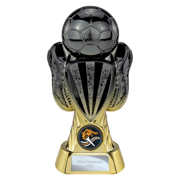 Tournament Football Trophy | Heavyweight | Black & Gold | 170mm