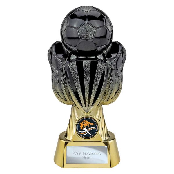 Tournament Football Trophy | Heavyweight | Black & Gold | 190mm