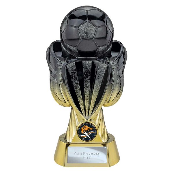 Tournament Football Trophy | Heavyweight | Black & Gold | 220mm